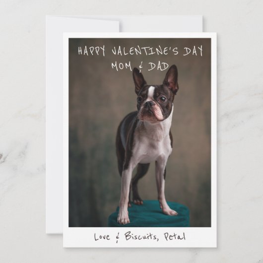 Valentijnskaart voor mama en papa van de hond  feestdagenkaart (Voorkant)