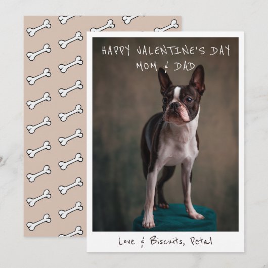 Valentijnskaart voor mama en papa van de hond  feestdagenkaart (Voorkant / Achterkant)