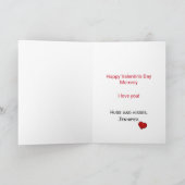 Valentijnskaart voor Moeder met Rozen en Hartjes Feestdagen Kaart (Binnen)