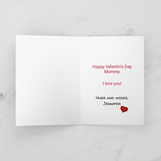 Valentijnskaart voor Moeder met Rozen en Hartjes Feestdagen Kaart (Binnen)