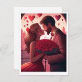 Valentijnskaart voor stel feestdagenkaart (Voorkant / Achterkant)