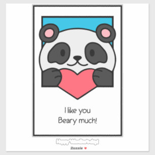 Valentijnskaart Vrienden Panda Hart Sticker
