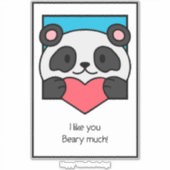 Valentijnskaart Vrienden Panda Hart Sticker (Voorkant)