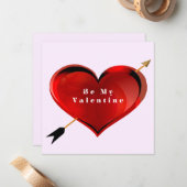 Valentijnskaart "Wees mijn Valentijn" Notitiekaartje (Voorkant / Achterkant in situ)