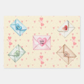 Valentijnskaarten Enveloppen en Hartjes Inpakpapier Vel (Voorkant)