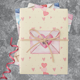 Valentijnskaarten Enveloppen en Hartjes Inpakpapier Vel