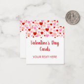 Valentijnskaarten met Hart Rand Notitiekaartje (Voorkant / Achterkant in situ)