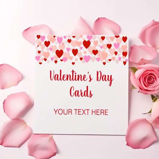 Valentijnskaarten met Hart Rand Notitiekaartje