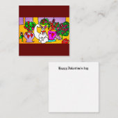 Valentijnskaarten met katten spelend  Houten Box B Notitiekaartje (Voorkant / Achterkant)