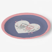 Valentijnskaarten met uilen papieren bordje (Gekanteld)