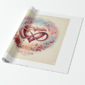 Valentijnskaarten mok set cadeaupapier (Uitgerold)