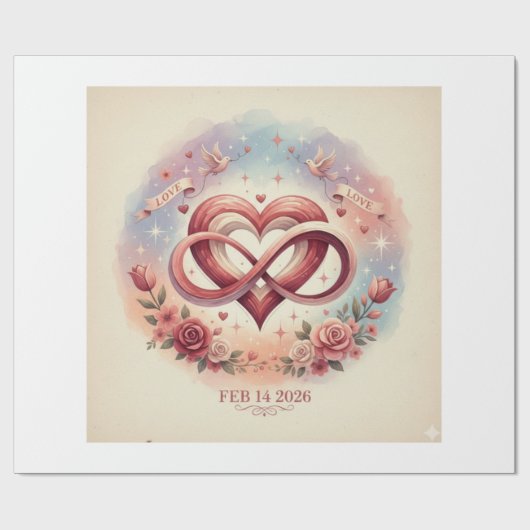Valentijnskaarten mok set cadeaupapier (Vlak)