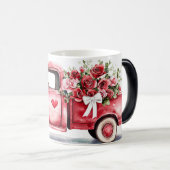 Valentijnskaarten Rode Vrachtwagen Magische Mok (Voorkant rechts)