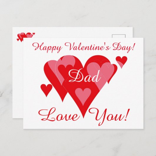 Valentijnskaarten van Janz voor Papa Ik hou van Jo Briefkaart (Voorkant / Achterkant)