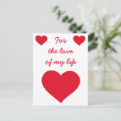 Valentijnskaarten voor de liefde van mijn leven feestdagenkaart (Staand voorkant)