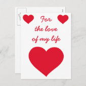 Valentijnskaarten voor de liefde van mijn leven feestdagenkaart (Voorkant / Achterkant)