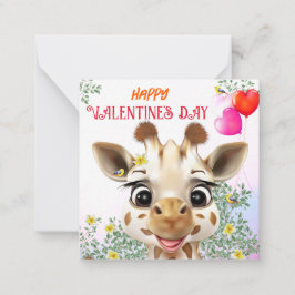 Valentijnskaarten voor kinderen in de giraffenklas notitiekaartje