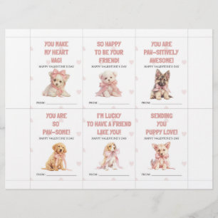 Valentijnskaarten voor kinderen met puppy's voor h briefhoofd