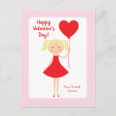 Valentijnskaarten voor meisjesklas - Lichtblond Feestdagenkaart (Voorkant)