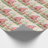 Valentijnskabouter met bos rode rozen cadeaupapier (Hoek)