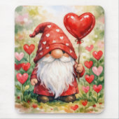Valentijnskabouter met rode hartballon muismat (Voorkant)