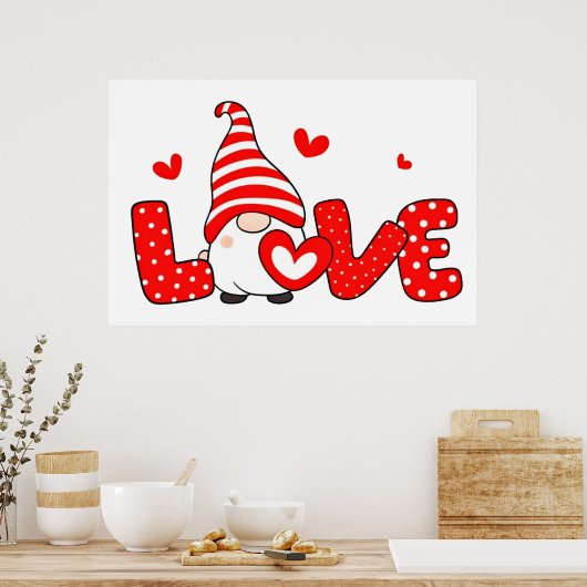 Valentijnskabouter poster (Keuken)