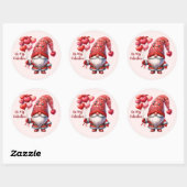 Valentijnskaboutersticker – Hartballonontwerp Ronde Sticker (Vel)