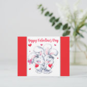 Valentijnske Konijntjes Briefkaart (Staand voorkant)