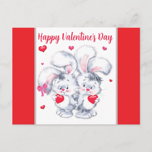 Valentijnske Konijntjes Briefkaart (Voorkant)
