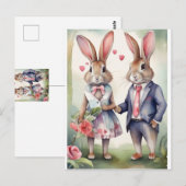 Valentijnskeesjes in het blauw briefkaart (Voorkant / Achterkant)