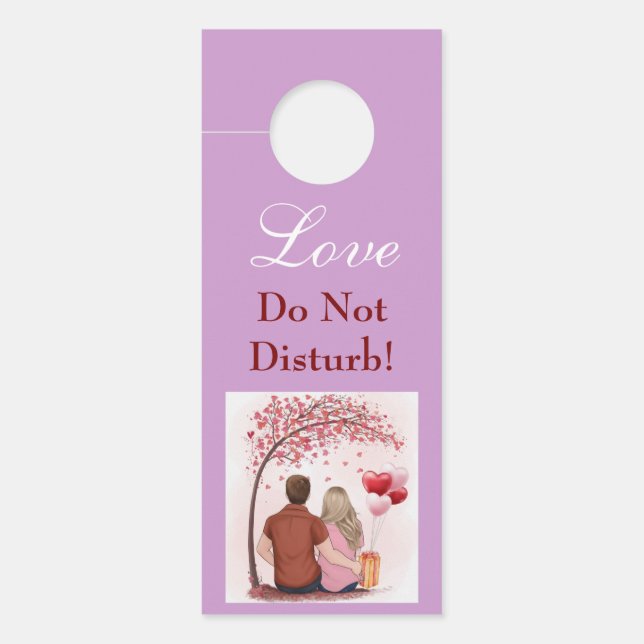 Valentijnskoppel, liefde, niet storen deurhanger (Voorkant)