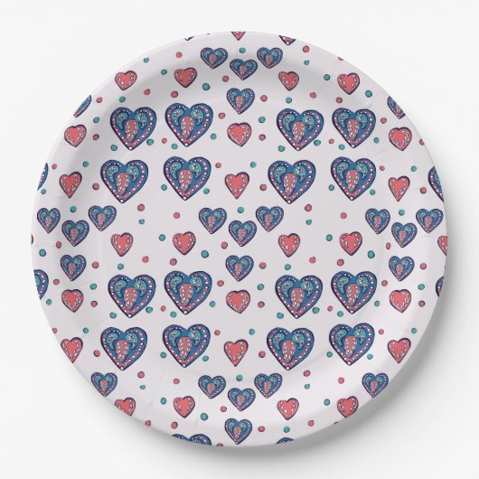 Valentijnskunst papieren bordje (Voorkant)