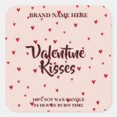 Valentijnskussen Kaars Sticker Cute Hartjes Design (Voorkant)
