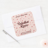 Valentijnskussen Kaars Sticker Cute Hartjes Design (Envelop)