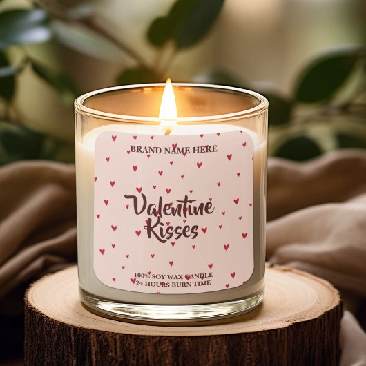 Valentijnskussen Kaars Sticker Cute Hartjes Design