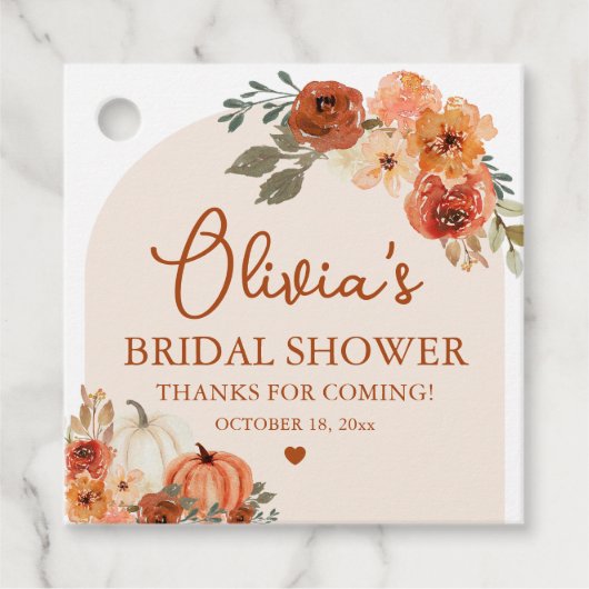 Valentijnsliefde Boho Pompoen Bruidsdouche Favor T Bedankjes Labels (Voorkant)