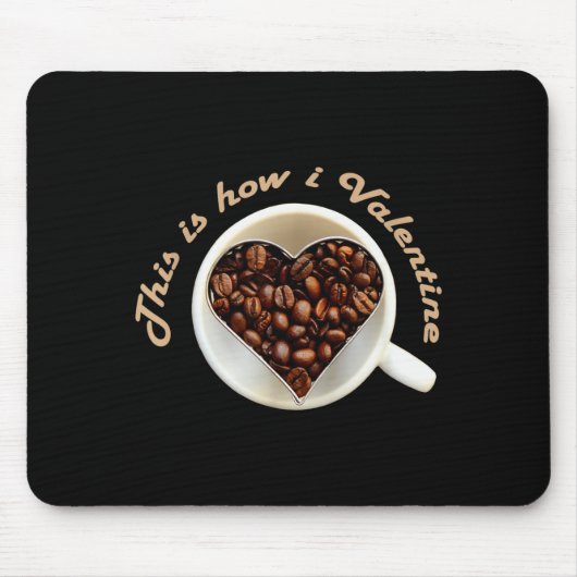 Valentijnsliefde Koffie Hart Viering Meme Muismat (Voorkant)