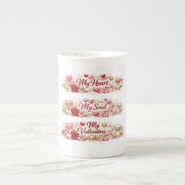 Valentijnsliefde, romantisch cadeau porselein kop