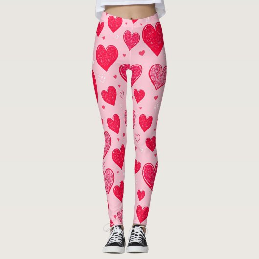 Valentijnsliefde-Valentijnsharten Leggings (Voorkant)