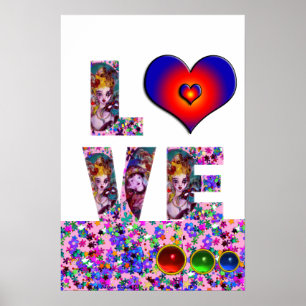 VALENTIJNSLIEFDE VENETIAANS MASKERBAL POSTER