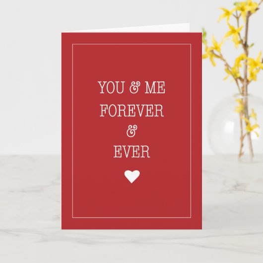 Valentijnsliefde voor altijd en eeuwig Rood Wit Ha Kaart (Gele Bloem)