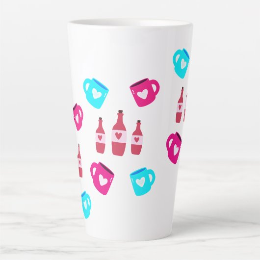 Valentijnsmokken en -flessen latte mok (Voorkant)