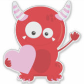 Valentijnsmonster, Lief monster, Hartjes Sticker (Voorkant)