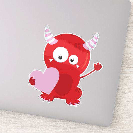 Valentijnsmonster, Lief monster, Hartjes Sticker (Detail)