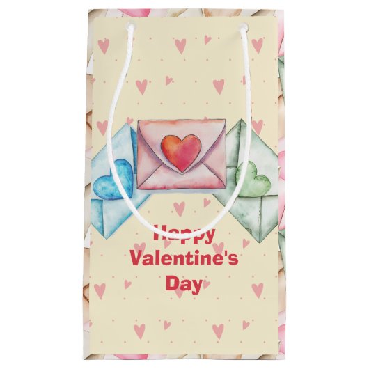 Valentijnsomslag en harten klein cadeauzakje (Voorkant)