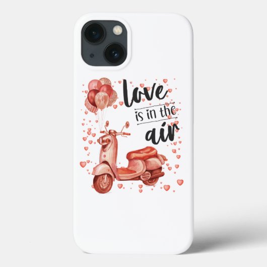 Valentijnsontwerp: scooter en ballonnen Case-Mate iPhone case (Achterkant)