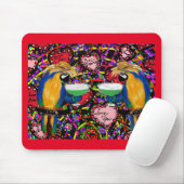 Valentijnspapegaaien Muismat (Met muis)