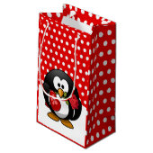 Valentijnspinguïn met Chocolade en Rozen Klein Cadeauzakje (Achterkant Gekanteld)
