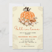 Valentijnspomp in de herfst bloemrijke baby shower kaart (Voorkant)