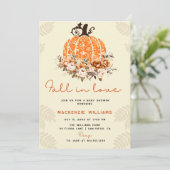 Valentijnspomp in de herfst bloemrijke baby shower kaart (Staand voorkant)